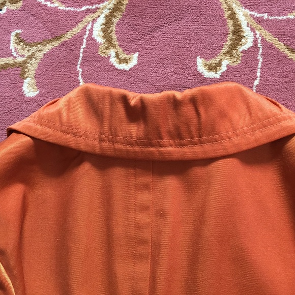 PUMPKIN COAT CENTIGRADE ALL WEATHER  TRENCH SZ MEDIUM ORANGE BEAUTIFUL DETAILS - Picture 5 of 6